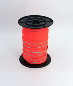 Preview: Endlosreißverschluss metallisiert schmal neonorange/silber (1m)